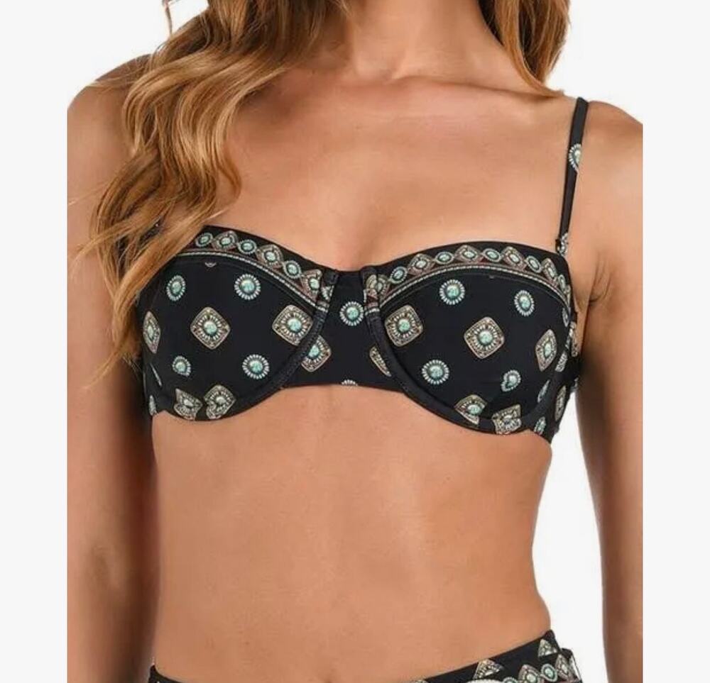 L'Agence Alexandra Underwire Bikini Top in Black XS